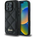 Guess Quilted Metal Logo iPhone 16 Pro Case - Black - (GUE003903-0)