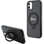 Guess Ring Stand Script Glitter MagSafe case for iPhone 11 / Xr - black - (GUE003414-0)