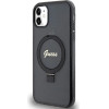 Guess Ring Stand Script Glitter MagSafe case for iPhone 11 / Xr - black - (GUE003414-0)