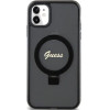 Guess Ring Stand Script Glitter MagSafe case for iPhone 11 / Xr - black - (GUE003414-0)