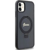 Guess Ring Stand Script Glitter MagSafe case for iPhone 11 / Xr - black - (GUE003414-0)