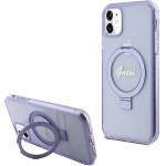 Guess Ring Stand Script Glitter MagSafe case for iPhone 11 / Xr - purple - (GUE003423-0)
