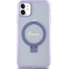 Guess Ring Stand Script Glitter MagSafe case for iPhone 11 / Xr - purple - (GUE003423-0)