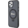 Guess Ring Stand Script Glitter MagSafe case for iPhone 12/12 Pro - black - (GUE003415-0)