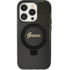 Guess Ring Stand Script Glitter MagSafe case for iPhone 12/12 Pro - black - (GUE003415-0)