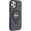 Guess Ring Stand Script Glitter MagSafe case for iPhone 12/12 Pro - black - (GUE003415-0)