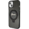 Guess Ring Stand Script Glitter MagSafe case for iPhone 13 / 14 / 15 - black - (GUE003416-0)