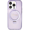 Guess Ring Stand Script Glitter MagSafe case for iPhone 13 Pro Max - purple - (GUE003425-0)