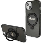 Guess Ring Stand Script Glitter MagSafe case for iPhone 14 / 15 / 13 - black - (GUE003419-0)