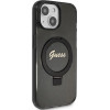 Guess Ring Stand Script Glitter MagSafe case for iPhone 14 / 15 / 13 - black - (GUE003419-0)