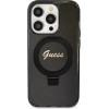 Guess Ring Stand Script Glitter MagSafe case for iPhone 14 Pro Max - black - (GUE003421-0)