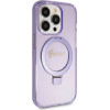 Guess Ring Stand Script Glitter MagSafe case for iPhone 14 Pro Max - purple - (GUE003427-0)