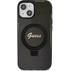 Guess Ring Stand Script Glitter MagSafe case for iPhone 15 - black - (GUE003357-0)