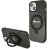 Guess Ring Stand Script Glitter MagSafe Case for iPhone 15 Plus / 14 Plus - Black - (GUE003358-0)