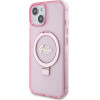 Guess Ring Stand Script Glitter MagSafe case for iPhone 15 Plus / 14 Plus - pink - (GUE003362-0)