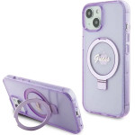 Guess Ring Stand Script Glitter MagSafe case for iPhone 15 Plus / 14 Plus - purple - (GUE003368-0)