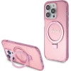 Guess Ring Stand Script Glitter MagSafe case for iPhone 15 Pro - pink - (GUE003363-0)