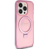 Guess Ring Stand Script Glitter MagSafe case for iPhone 15 Pro - pink - (GUE003363-0)