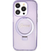 Guess Ring Stand Script Glitter MagSafe case for iPhone 15 Pro - purple - (GUE003369-0)