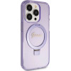 Guess Ring Stand Script Glitter MagSafe case for iPhone 15 Pro - purple - (GUE003369-0)