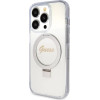 Guess Ring Stand Script Glitter MagSafe case for iPhone 15 Pro - transparent - (GUE003365-0)