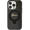 Guess Ring Stand Script Glitter MagSafe case for iPhone 15 Pro Max - black - (GUE003360-0)