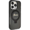 Guess Ring Stand Script Glitter MagSafe case for iPhone 15 Pro Max - black - (GUE003360-0)