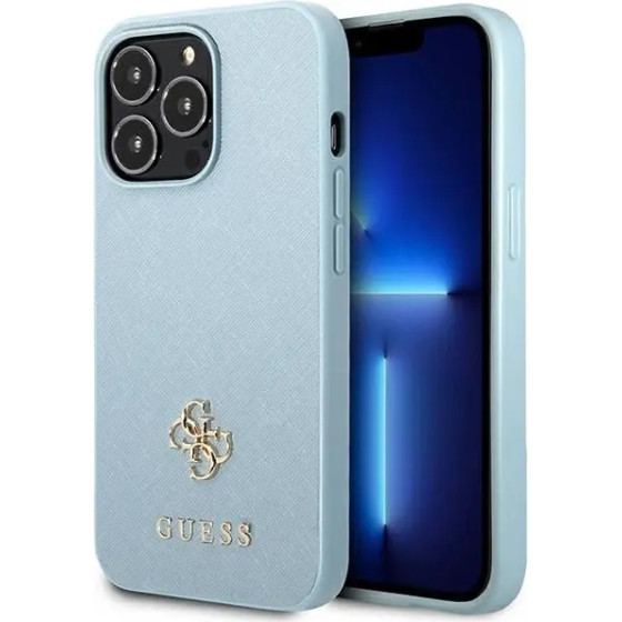 Guess Saffiano 4G Small Metal Logo Case for iPhone 13 Pro / 13 - Blue - (GUE002482-0)
