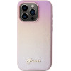 Guess Saffiano Iridescent Script case for iPhone 14 Pro - pink - (GUE003448-0)