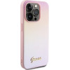Guess Saffiano Iridescent Script case for iPhone 15 Pro - pink - (GUE003450-0)