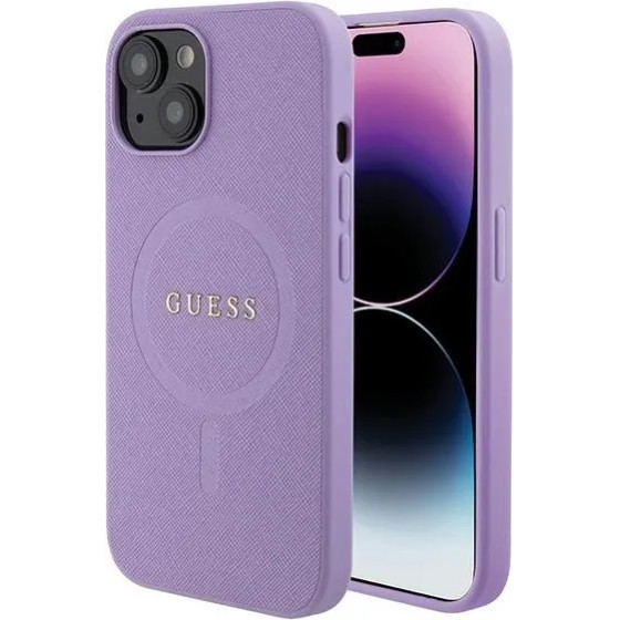 Guess Saffiano MagSafe case for iPhone 15 Plus - purple - (GUE003310-0)