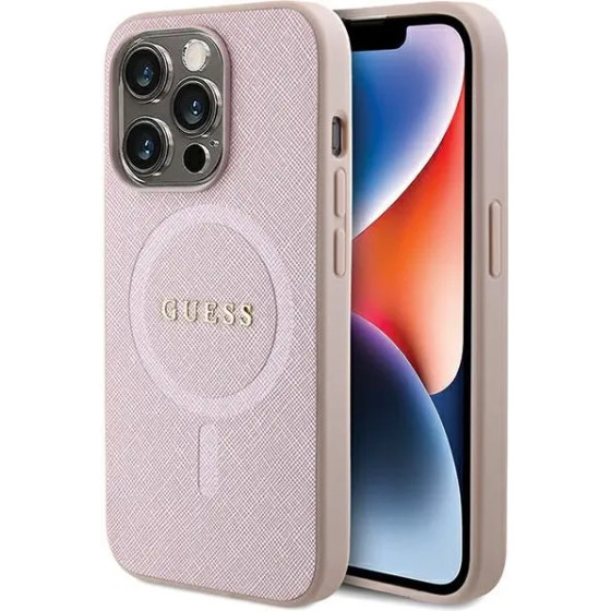 Guess Saffiano MagSafe case for iPhone 15 Pro - pink - (GUE003124-0)