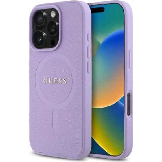 Guess Saffiano MagSafe iPhone 16 Pro Max Case - Purple - (GUE003922-0)