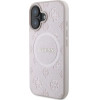 Guess Saffiano Peony Classic Logo MagSafe iPhone 16 Case - Pink - (GUE003810-0)