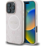 Guess Saffiano Peony Classic Logo MagSafe iPhone 16 Pro Case - Pink - (GUE003812-0)