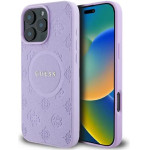Guess Saffiano Peony Classic Logo MagSafe iPhone 16 Pro Case - Purple - (GUE004046-0)