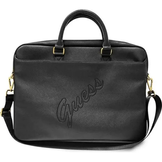 Guess Saffiano Script bag for a 16 laptop - black - (GUE001235-0)