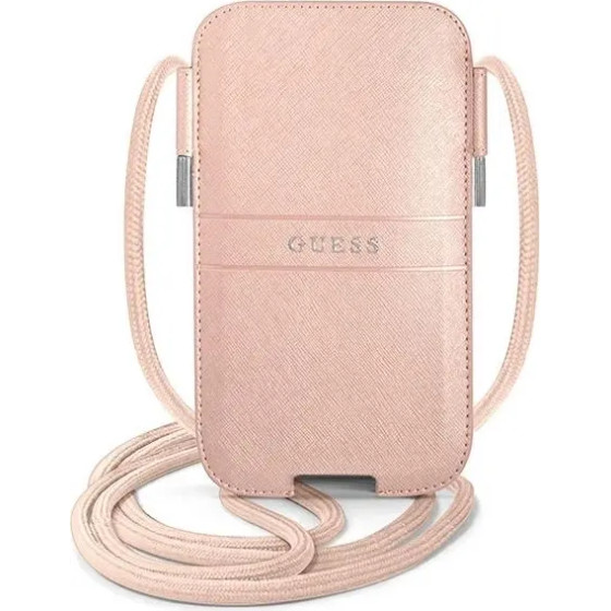 Guess Saffiano Strap 6.1'' Bag - Pink - (GUE001546-0)