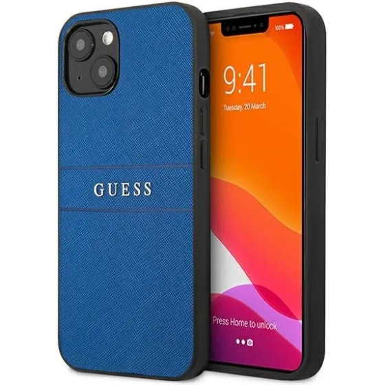Guess Saffiano Strap Case for iPhone 13 mini 5.4 - Blue - (GUE001628-0)