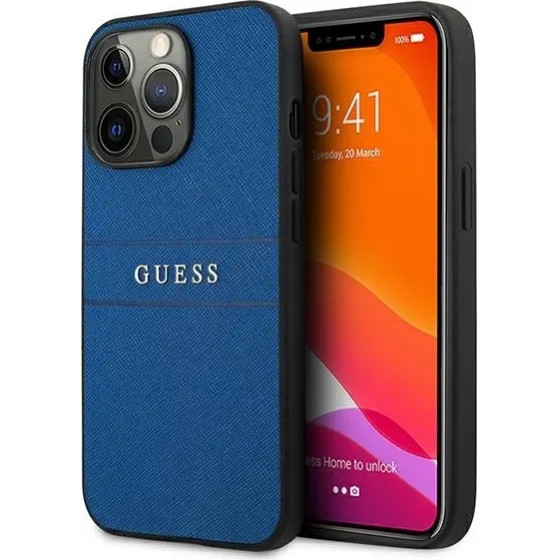 Guess Saffiano Strap Case for iPhone 13 Pro Max 6.7 - Blue - (GUE001631-0)