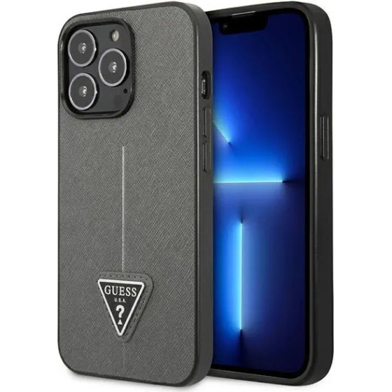 Guess Saffiano Triangle Logo case for iPhone 13 Pro / 13 6.1 - silver - (GUE002087-0)