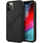 Guess Saffiano Vintage Script Case for iPhone 12 Pro Max 6.7 - Black - (GUE001225-0)