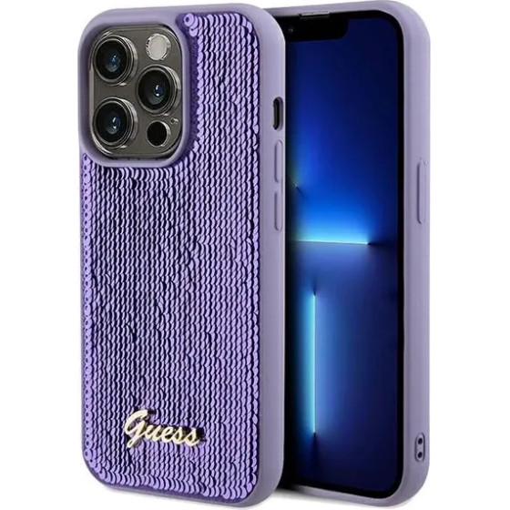 Guess Sequin Script Metal case for iPhone 14 Pro Max - purple - (GUE003397-0)