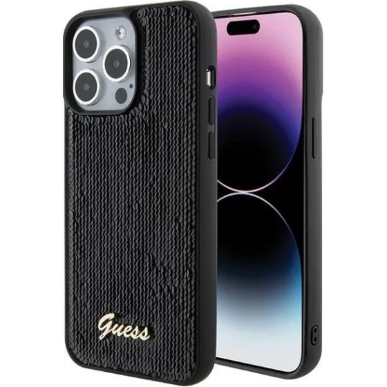 Guess Sequin Script Metal case for iPhone 15 Pro Max - black - (GUE003072-0)