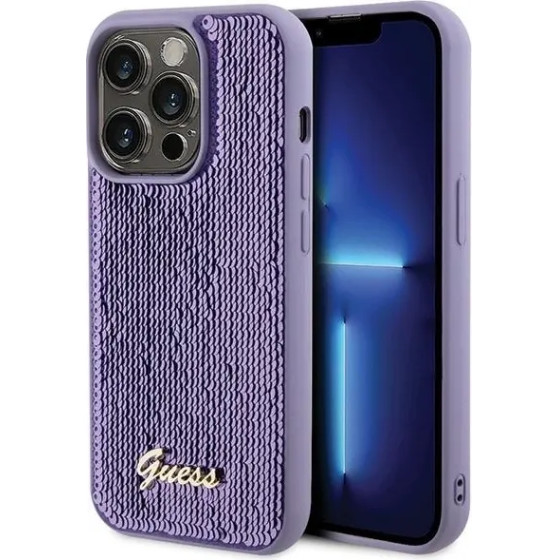 Guess Sequin Script Metal case for iPhone 15 Pro Max - purple - (GUE003078-0)