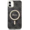 Guess Set GUBPN61H4EACSK Case+Charger iPhone 11 6.1'' black/black hard case 4G Print MagSafe - (GUE002540-0)