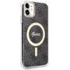 Guess Set GUBPN61H4EACSK Case+Charger iPhone 11 6.1'' black/black hard case 4G Print MagSafe - (GUE002540-0)