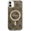 Guess Set GUBPN61H4EACSW Case+Charger iPhone 11 6.1'' brown/brown hard case 4G Print MagSafe - (GUE002548-0)
