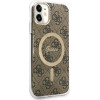 Guess Set GUBPN61H4EACSW Case+Charger iPhone 11 6.1'' brown/brown hard case 4G Print MagSafe - (GUE002548-0)