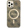 Guess Set GUBPP12MH4EACSW Case+ Charger iPhone 12/12 Pro brown/brown hard case 4G Print MagSafe - (GUE002549-0)